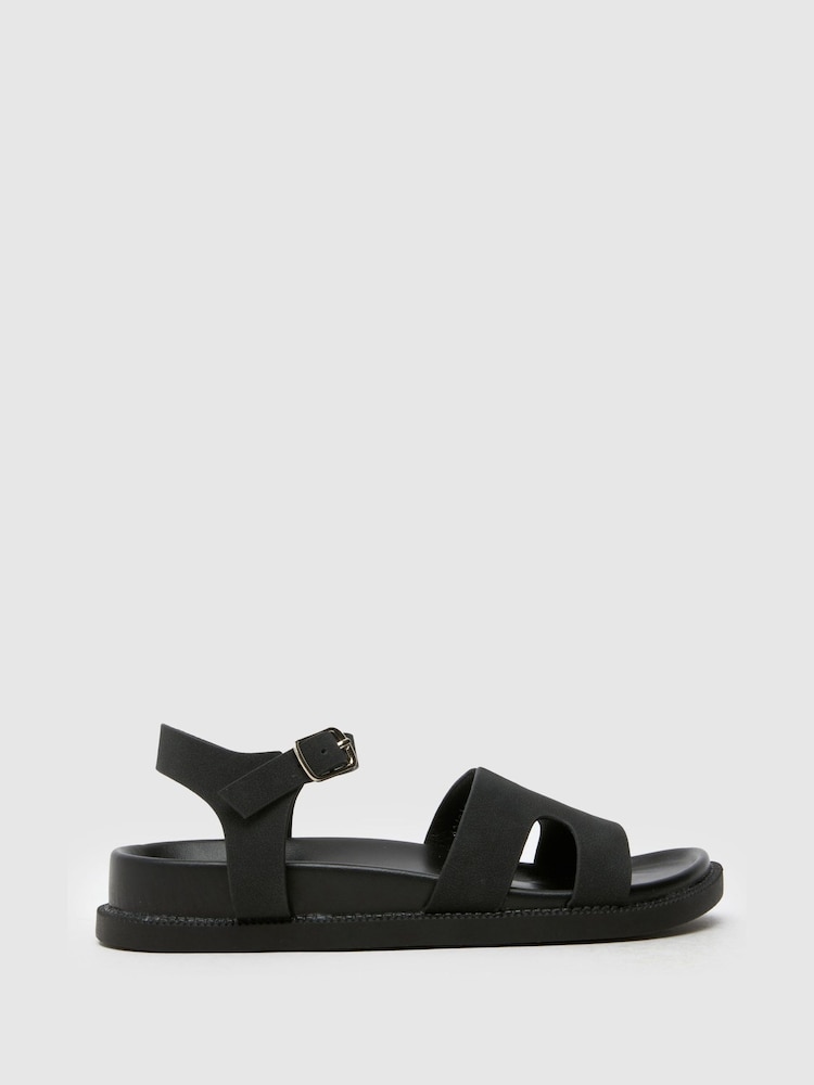 Schuh Tippi Footbed Black Sandals - Image 1 of 4