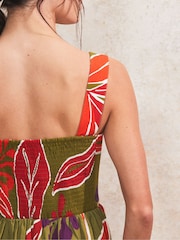 Ro&Zo Green Leaf Printed 100% Cotton Dress - Image 5 of 5