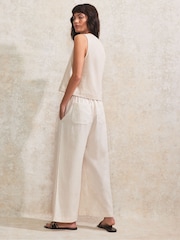 Ro&Zo White Linen Blend Trousers - Image 5 of 5