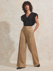 Ro&Zo Brown 100% Cotton Turn Up Hem Chinos - Image 2 of 4