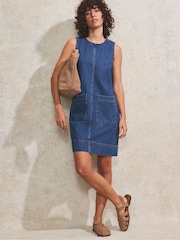 Ro&Zo Blue 100% Cotton Denim Shift Dress - Image 1 of 5