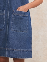 Ro&Zo Blue 100% Cotton Denim Shift Dress - Image 4 of 5