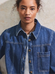 Ro&Zo Blue 100% Cotton Denim Shacket - Image 2 of 5