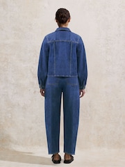 Ro&Zo Blue 100% Cotton Denim Shacket - Image 4 of 5