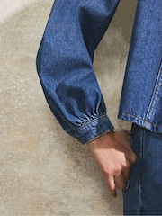 Ro&Zo Blue 100% Cotton Denim Shacket - Image 5 of 5