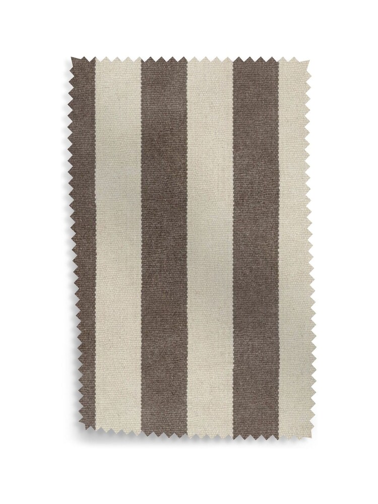 Laura Ashley Dark Truffle Natural Orla Stripe Upholstery Swatch - Image 1 of 1