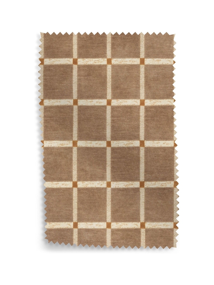 MADE.COM Dark Sand Natural Cale Check Upholstery Swatch - Image 1 of 1