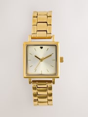 Gold Tone Square Dial Heart Watch - Image 1 of 3