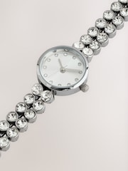 Silver Tone Round Dial Sparkle Strap Bracelet Watch - Image 3 of 3