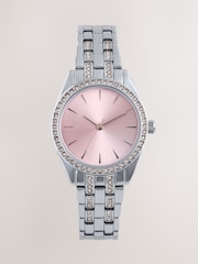 Silver Tone Sparkle Detail Watch - Image 3 of 5