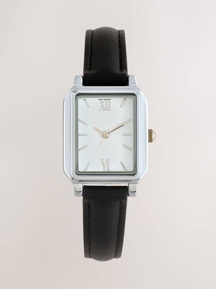 Black Strap Rectangular Dial Watch - Image 1 of 3