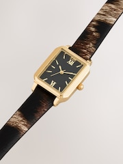 Leopard Print Strap Rectangular Dial Watch - Image 3 of 3