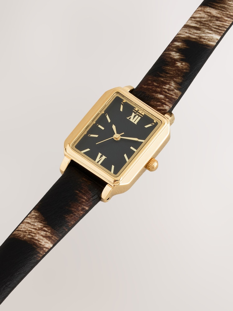Leopard Print Strap Rectangular Dial Watch - Image 3 of 3