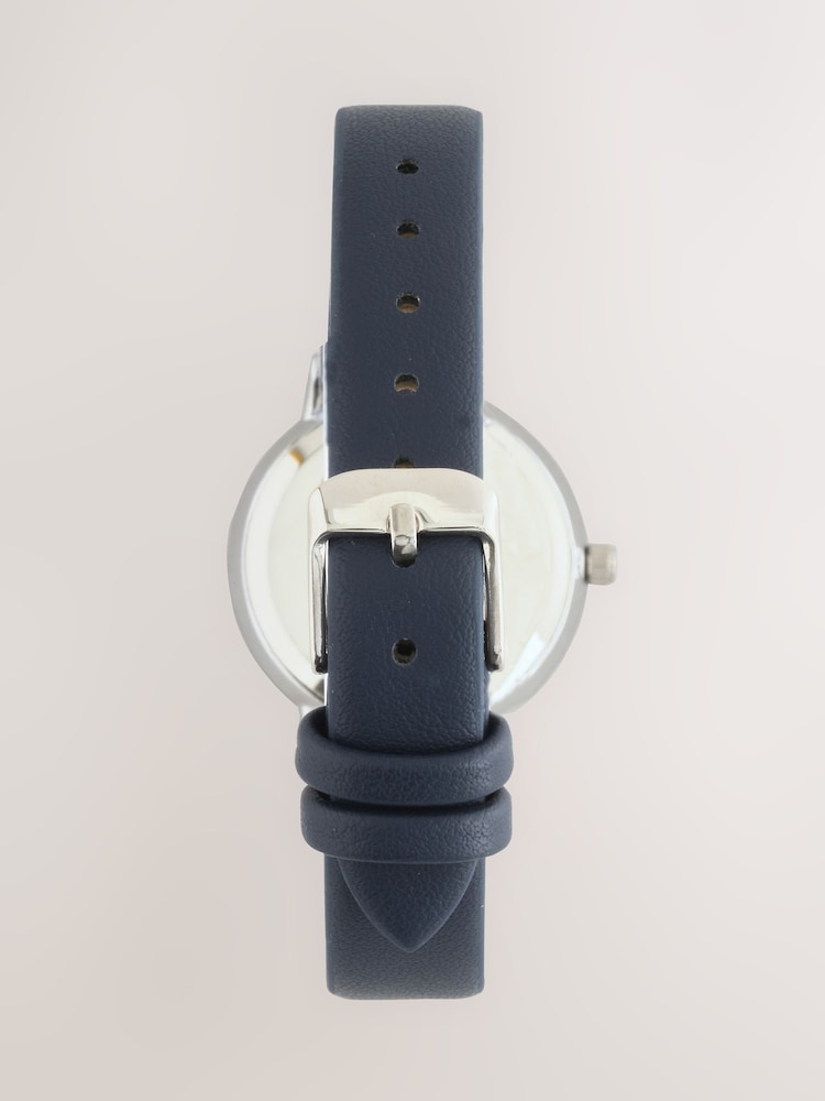 Navy Strap Baguette Stone Dial Watch - Image 2 of 3