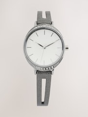 Grey Split Strap Sparkle Dial Watch - Image 1 of 3
