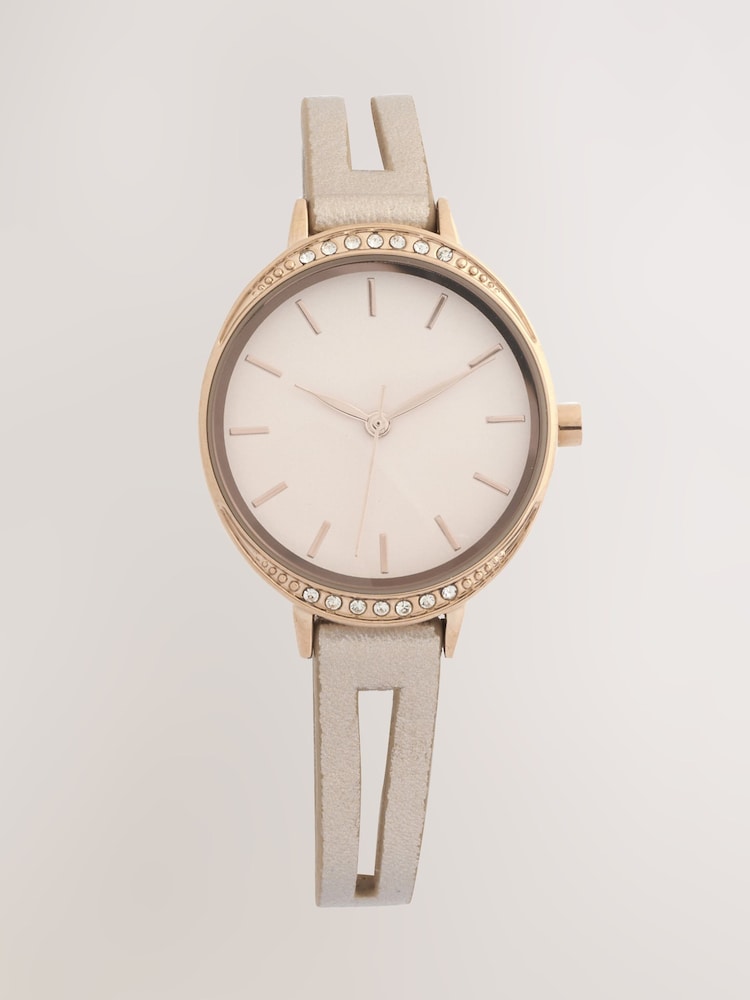 Pink Split Strap Sparkle Dial Watch - Image 1 of 3