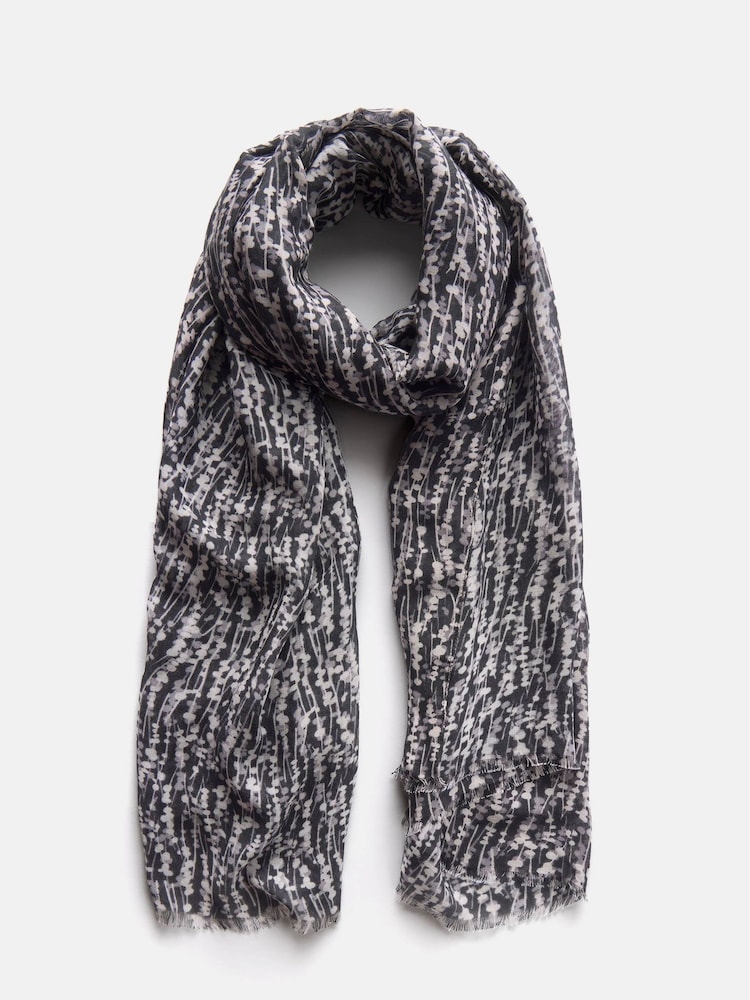 Mint Velvet Black Black Graphic Print Lightweight Scarf - Image 2 of 3