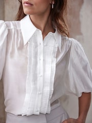 Mint Velvet White Puff Sleeve Shirt - Image 4 of 6