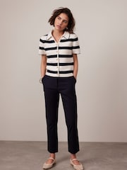 Mint Velvet Blue Cropped Tapered Trousers - Image 1 of 7