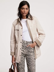 Mint Velvet Cream 100% Cotton Washed Barn Jacket - Image 1 of 8