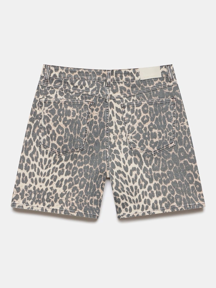 Mint Velvet Leopard Print Denim Shorts - Imagen 8 de 8