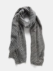 Mint Velvet Cream Black Heart Print Lightweight Scarf - Image 2 of 3