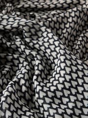 Mint Velvet Cream Black Heart Print Lightweight Scarf - Image 3 of 3