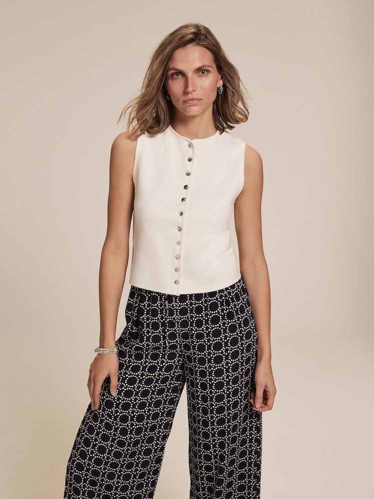 Mint Velvet White Knitted Waistcoat - Image 2 of 8