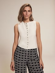 Mint Velvet White Knitted Waistcoat - Image 3 of 8