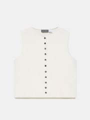 Mint Velvet White Knitted Waistcoat - Image 6 of 8