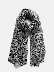 Mint Velvet Cream Zebra Print Lightweight Scarf - Image 2 of 3