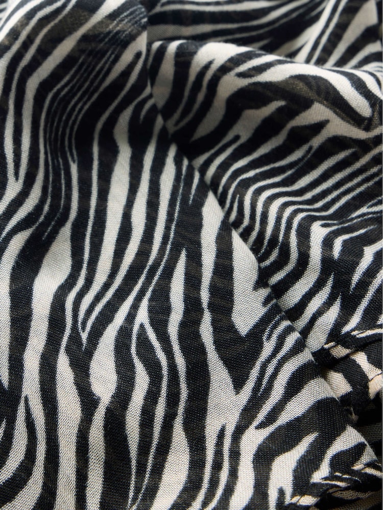 Mint Velvet Cream Zebra Print Lightweight Scarf - Image 3 of 3