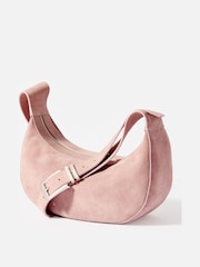 Mint Velvet Pink Pink Suede Sling Bag - Image 2 of 4