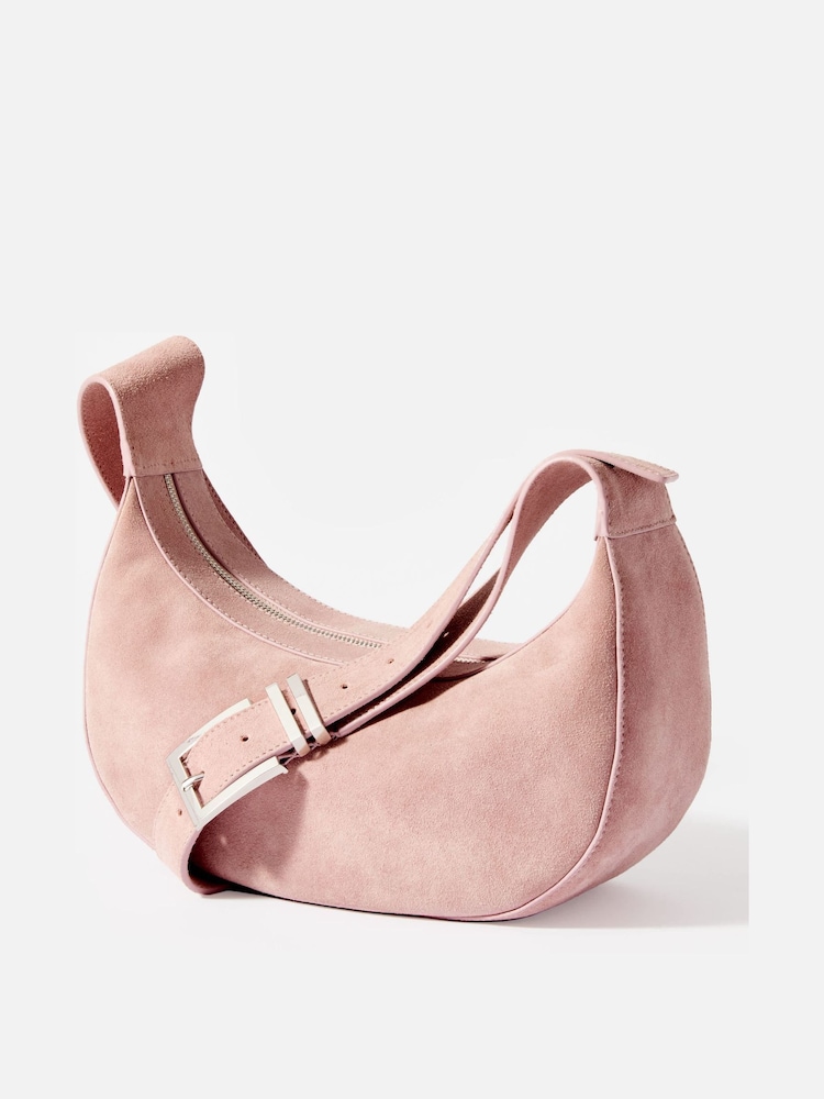 Mint Velvet Pink Pink Suede Sling Bag - Image 2 of 4