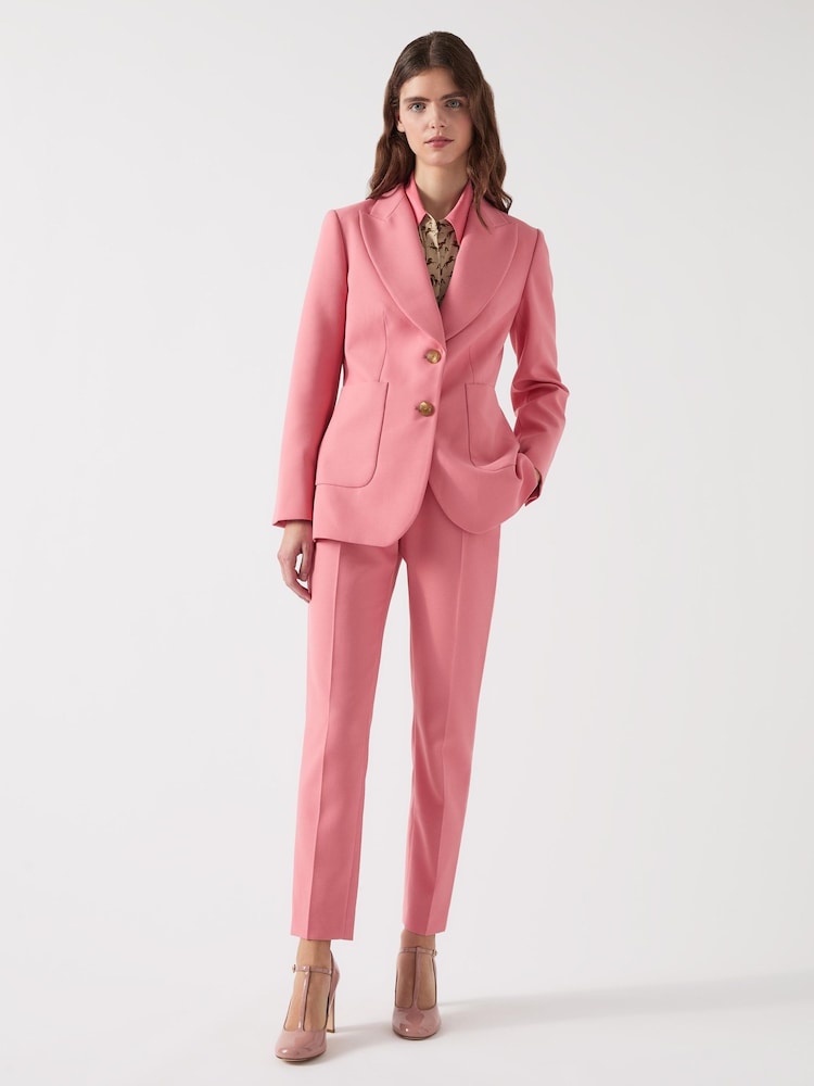 LK Bennett Aimee Desert Rose Twill Double Breasted Tailored Jacket - Imagen 1 de 5 LK Bennett Aimee Desert Rose Twill Double Breasted Tailored Jacket - Imagen 1 de 5