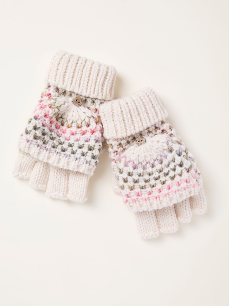 FatFace Ivory Space Dye Overflap Gloves - Image 1 of 2 FatFace Ivory Space Dye Overflap Gloves - Image 1 of 2