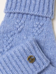 FatFace Blue Leaf Knit Gloves - Image 2 of 2