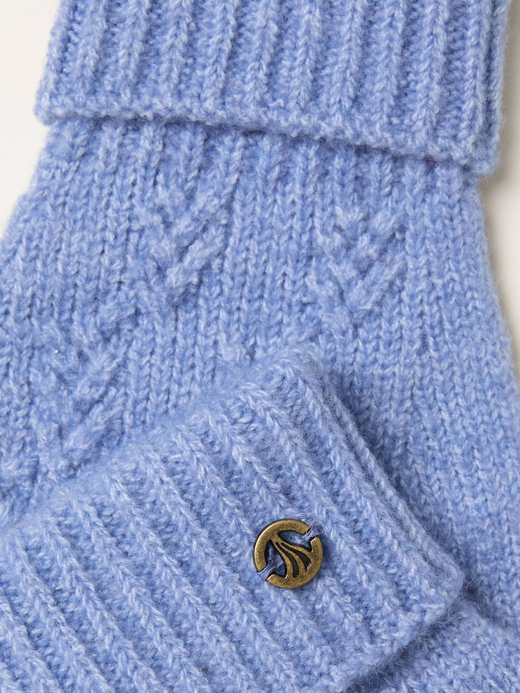 FatFace Blue Leaf Knit Gloves - Image 2 of 2