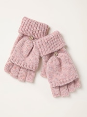 FatFace Nep Pink Overflap Gloves - Image 1 of 2