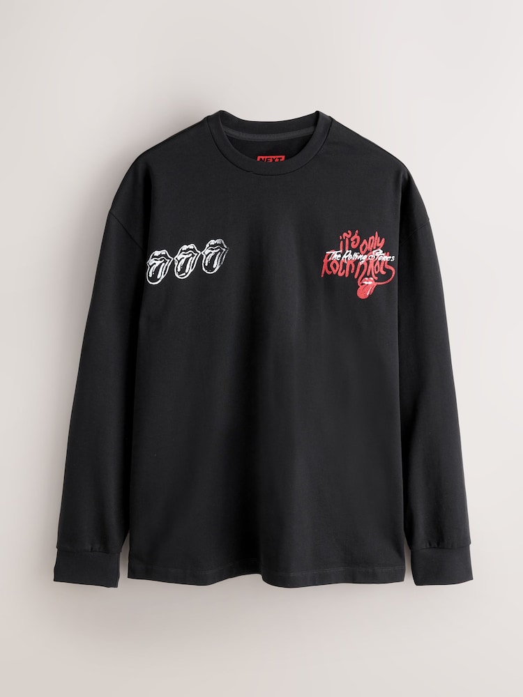 Black Rolling Stones Long Sleeve Licence T-Shirt - Image 2 of 4