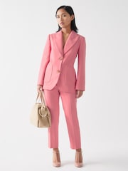 LK Bennett Pink Aimee Petite Desert Rose Blend Cigarette Leg Trousers - Image 1 of 1