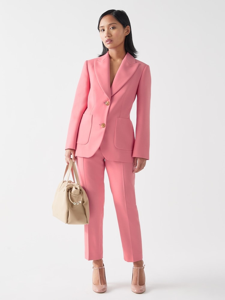 LK Bennett Pink Aimee Petite Desert Rose Blend Cigarette Leg Trousers - Image 1 of 1