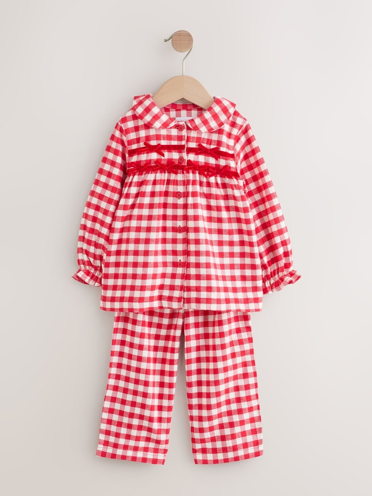 Red / White Gingham Check Woven Button Through Pyjamas (9mths-11yrs) - Image 1 of 4
