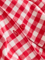 Red / White Gingham Check Woven Button Through Pyjamas (9mths-11yrs) - Image 4 of 4