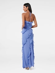 Forever New Blue Kimberley Petite Low Back Ruffle Dress - Image 2 of 4
