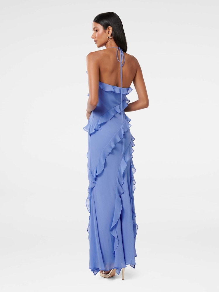 Forever New Blue Kimberley Petite Low Back Ruffle Dress - Image 2 of 4