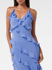 Forever New Blue Kimberley Petite Low Back Ruffle Dress - Image 3 of 4