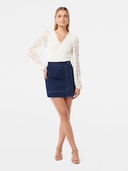 Forever New White Yianna Lace Long Sleeves Top - Image 5 of 5