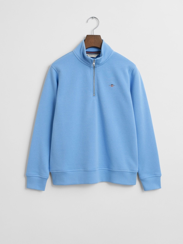 GANT Blue Shield Half-Zip Sweatshirt - Image 1 of 2
