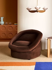 MADE.COM Dark Truffle Brown Velvet Seattle Accent Chair - Image 1 of 5